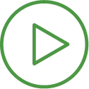 Groen icoon van een playbutton, gemaakt zodat een video afgespeeld kan worden.